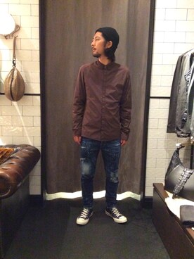 「TRANSIT（トランジット）のアイテム（トップス）」を使った、misoさん（メンズ・168cm）の秋コーディネート