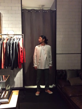 「TRANSIT（トランジット）のアイテム（ジャケット/アウター）」を使った、misoさん（メンズ・168cm）の夏コーディネート