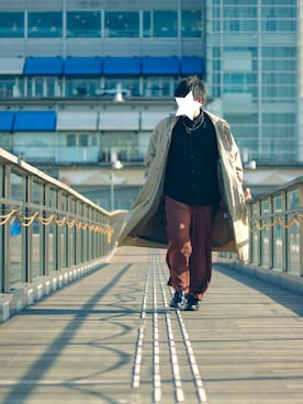 「茶色」｜「アイテム（その他アウター）」を使った、いっくんさん（メンズ・170cm）の春コーディネート