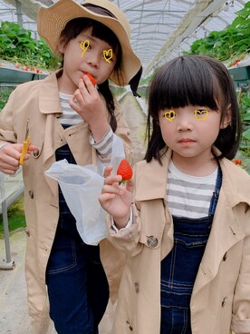 「アイテム（トレンチコート）」を使った、CHIAKIさん（キッズ・122cm）の春コーディネート