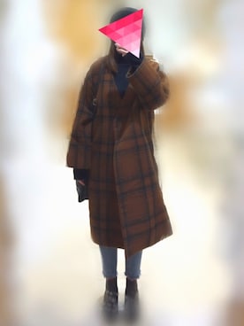 「Luz Llena（ラズレナ）のアイテム（ジャケット/アウター）」を使った、𝒩𝒶𝒸𝒽𝒾𝓀𝒶さん（レディース・161cm）の冬コーディネート