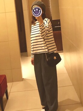 「niko and...（ニコアンド）のオリジナルスクエアメッシュウォッチ（アナログ腕時計）」を使った、𝒩𝒶𝒸𝒽𝒾𝓀𝒶さん（レディース・161cm）の秋コーディネート