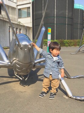 「DILASH（ディラッシュ）のアイテム（ジャケット/アウター）」を使った、Nachikaさん（キッズ・80cm）の夏コーディネート