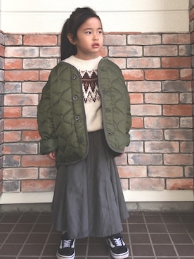 「marle（マルレ）のアイテム（その他アウター）」を使った、hiyomamaさん（キッズ・110cm）の冬コーディネート