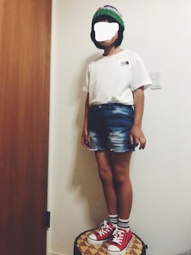 「プチプラミックス」｜「アイテム（ニットキャップ/ビーニー）」を使った、k☺︎7さん（キッズ・130cm）の夏コーディネート