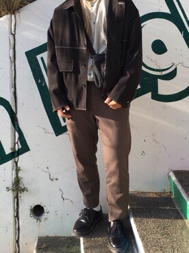 「Dr. Martens（ドクターマーチン）の［UNISEX/ユニセックス］Dr.Martens ドクターマーチン 3EYE GIBSON 1461 MONO 3ホール ギブソン シューズ（ドレスシューズ）」を使った、りんたさん（メンズ・168cm）の春コーディネート