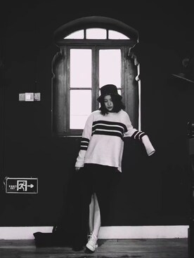 「CONVERSE（コンバース）のアイテム（シューズ、ピンク系）」を使った、悦张queenさん（レディース）の冬コーディネート