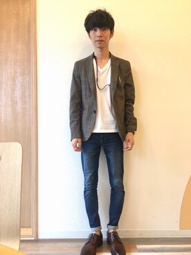 「NANO universe（ナノユニバース）のアイテム（腕時計）」を使った、平野ショータさん（メンズ・166cm）の秋コーディネート
