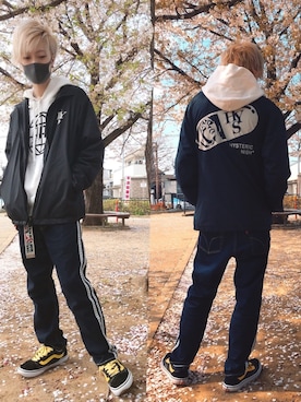 「HYSTERIC GLAMOUR（ヒステリックグラマー）のアイテム（ナイロンジャケット）」を使った、Yusukeさん（メンズ・163cm）の春コーディネート