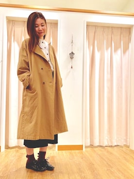 「ダブルボタン」｜「アイテム（その他アウター）」を使った、Z I O Nさん（レディース・163cm）の秋コーディネート