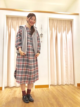 「Samansa Mos2 blue」｜「アイテム（ダウンベスト）」を使った、Z I O Nさん（レディース・163cm）の秋コーディネート