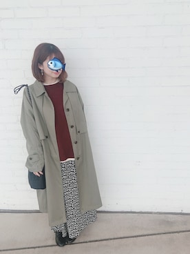 「LOWRYS FARM（ローリーズファーム）のアイテム（ステンカラーコート）」を使った、かなさん（レディース・151cm）の春コーディネート