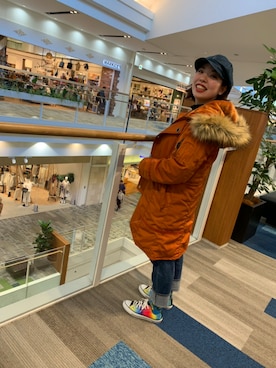 「アイテム（ミリタリージャケット、オレンジ系）」を使った、HYOGOさん（レディース・155cm）の秋コーディネート
