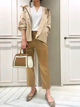 「qualite（カリテ）のアイテム（ブルゾン）」を使った、MISAKIさん（レディース・168cm）の春コーディネート