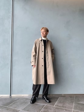 「Lui's（ルイス）のアイテム（トレンチコート）」を使った、kazuhiramatsuさん（メンズ・168cm）の秋コーディネート