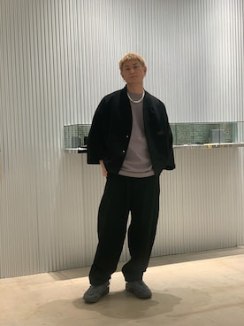 「Lui's（ルイス）のアイテム（ノーカラージャケット）」を使った、kazuhiramatsuさん（メンズ・168cm）の春コーディネート