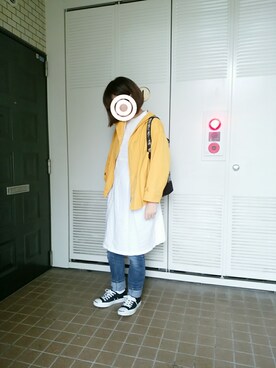 「ハグマグ」｜「アイテム（シャツワンピース）」を使った、sayさん（レディース・160cm）の春コーディネート