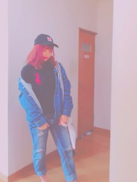 「スボーツミックス」｜「アイテム（デニムジャケット）」を使った、minamiさん（レディース・154cm）の春コーディネート