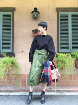 「アイテム（スカート）」を使った、ホーリーさん（レディース・163cm）の冬コーディネート