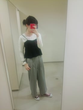 「3can4on（サンカンシオン）のアイテム（キャミソール）」を使った、のいちゃんさん（レディース・167cm）の冬コーディネート