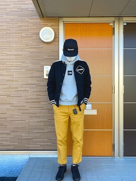「F.C.Real Bristol（エフシーレアルブリストル）のアイテム（スタジャン）」を使った、t0mmy57さん（メンズ・180cm）の冬コーディネート