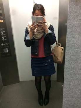 「archives（アルシーヴ）のアイテム（財布/小物）」を使った、鹿田望さん（レディース・158cm）の冬コーディネート
