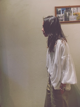 「NOWOS（ノーウォス）のアイテム（パンツ）」を使った、Gokan Natsukoさん（レディース・162cm）の冬コーディネート