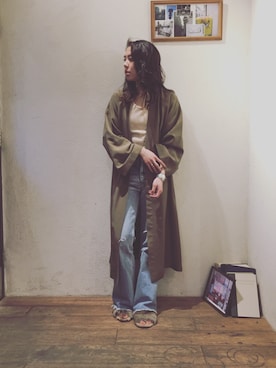 「シルク」｜「アイテム（その他アウター）」を使った、Gokan Natsukoさん（レディース・162cm）の冬コーディネート