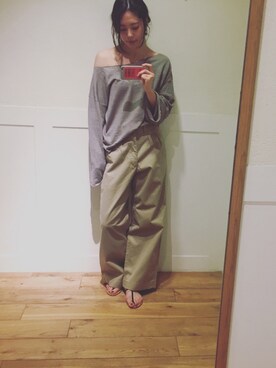 「NOWOS（ノーウォス）のアイテム」を使った、Gokan Natsukoさん（レディース・162cm）の春コーディネート