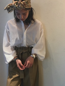 「NOWOS（ノーウォス）のアイテム」を使った、Gokan Natsukoさん（レディース・162cm）の春コーディネート