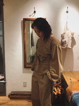 「NOWOS（ノーウォス）のアイテム」を使った、Gokan Natsukoさん（レディース・162cm）の春コーディネート