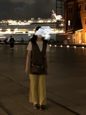 「LOWRYS FARM（ローリーズファーム）のカラーフレアパンツ  892044（その他パンツ）」を使った、くもさん（レディース・157cm）の秋コーディネート