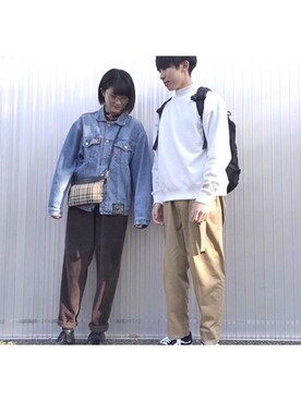 「MONKEY TIME（モンキータイム）のアイテム（チノパンツ）」を使った、nagiさん（レディース・163cm）の秋コーディネート