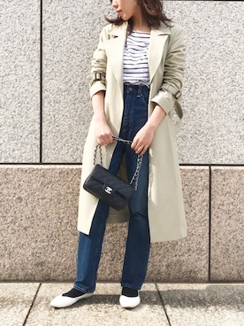 「ハイウエストストレートジーンズ」｜emaさん（レディース・156cm）の春コーディネート