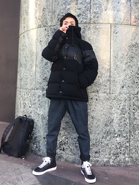 「AS KNOW AS plus（アズノゥアズプラス）のアイテム」を使った、HOBiさん（メンズ・159cm）の冬コーディネート