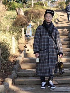「AS KNOW AS plus（アズノゥアズプラス）のアイテム」を使った、HOBiさん（メンズ・159cm）の冬コーディネート