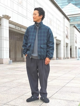 「RECOMMEND  ITEM STYLING」｜「アイテム（ブルゾン）」を使った、中村 昇吾さん（メンズ・167cm）の秋コーディネート