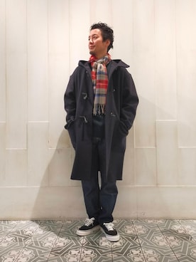 「BEAUTY&YOUTH UNITED ARROWS（ビューティーアンドユースユナイテッドアローズ）のアイテム（ダッフルコート）」を使った、中村 昇吾さん（メンズ・167cm）の秋コーディネート