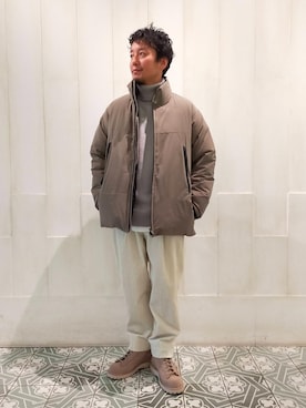 「RECOMMEND  ITEM STYLING」｜「アイテム（ダウンジャケット/コート）」を使った、中村 昇吾さん（メンズ・167cm）の冬コーディネート