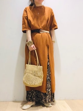 「MARION GODART（マリオンゴダール）のアイテム」を使った、西野きよさん（レディース・152cm）の春コーディネート