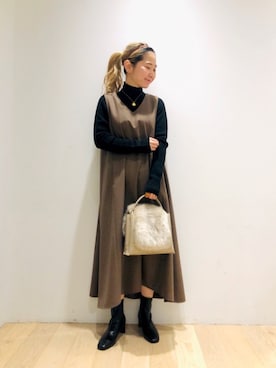 西野きよさん（レディース・152cm）の冬コーディネート