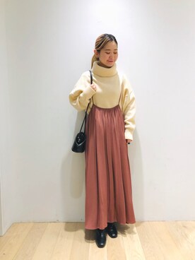 西野きよさん（レディース・152cm）の冬コーディネート