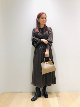 西野きよさん（レディース・152cm）の冬コーディネート