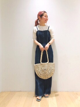 「FRONTROW（フロントロウ）のアイテム」を使った、西野きよさん（レディース・152cm）の春コーディネート