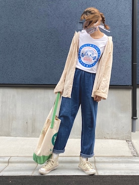 「コーデュロイシャツ」｜ohina さん（レディース・163cm）の春コーディネート