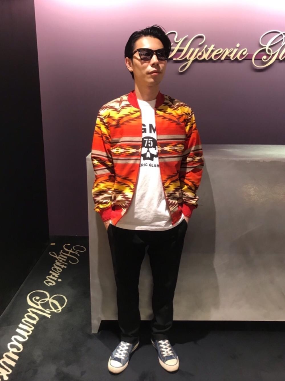 「カジュアル、ロック、Tシャツ、ストリート、Hysteric Glamour、ヒステリックグラマー」｜「HYSTERIC GLAMOURのHGMC pt Tシャツ（Tシャツ/カットソー、ホワイト系）」を使った、Masatoさん（メンズ・163cm）の春コーディネートの1枚目の写真