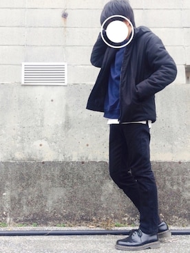 「UNION STATION（ユニオンステーション）のフード付きスリムダウンジャケット（ダウンジャケット/コート）」を使った、K aiさん（メンズ・166cm）の冬コーディネート