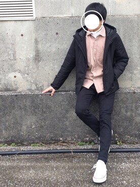 「UNION STATION（ユニオンステーション）のフード付きスリムダウンジャケット（ダウンジャケット/コート）」を使った、K aiさん（メンズ・166cm）の冬コーディネート