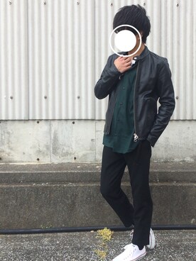 「平成最後のWEARISTAセンバツ」｜「アイテム（ライダースジャケット）」を使った、K aiさん（メンズ・166cm）の春コーディネート