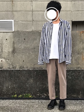 「Dr. Martens（ドクターマーチン）のDr.Martens / ドクターマーチン 1461 3EYE GIBSON SHOE 3ホール ギブソン シューズ ブーツ（ブーツ）」を使った、K aiさん（メンズ・168cm）の夏コーディネート